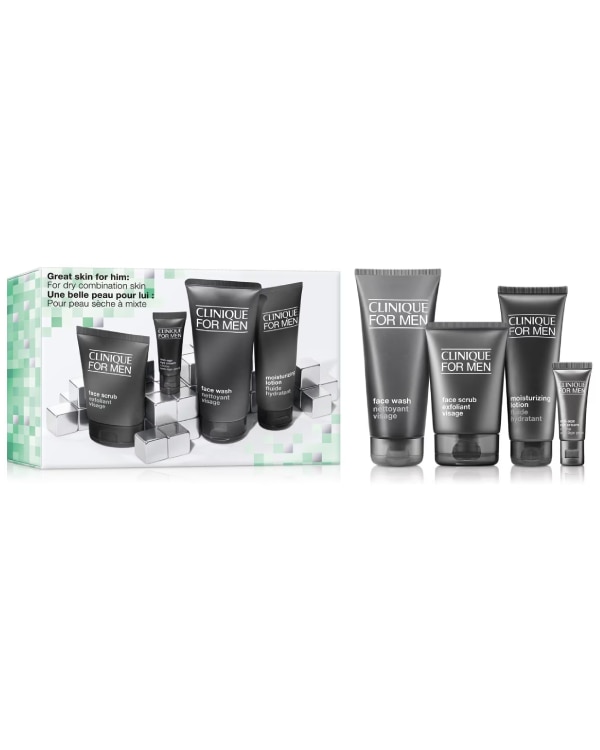 ชุดของขวัญ Clinique great skin for him: for dry combination skin